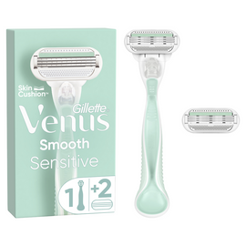 Gillette Venus Smooth Sensitive, Pour Femme, 1 Manche, 2 Recharges