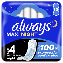 Serviettes hygiéniques maxi profresh ALWAYS, x12