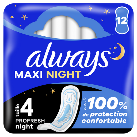 Serviettes hygiéniques maxi profresh ALWAYS, x12