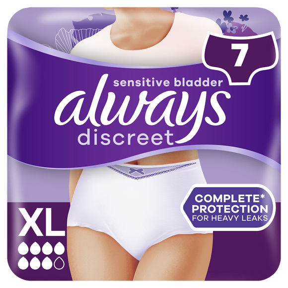 Culottes incontinence discreet - Taille XL - ALWAYS, x7