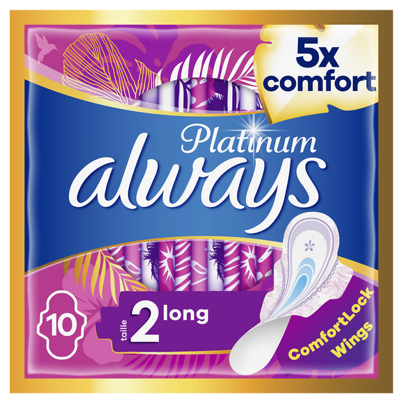 Serviettes hygiéniques long platinum ALWAYS, x10