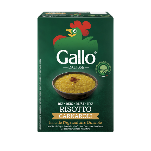 Riz carnaroli pour Risotto RISO GALLO, paquet de 500g