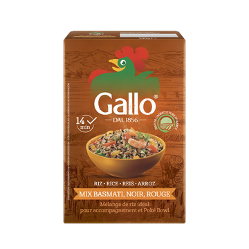 Mélange 3 Riz Basmati, Noir, Rouge Agriculture Durable RISO GALLO 500g