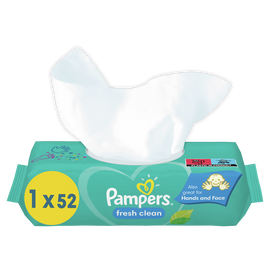 Lingettes fresh clean PAMPERS, x52