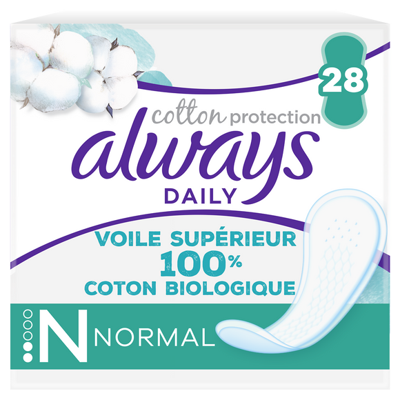 Protège slips coton organic normal ALWAYS, x28