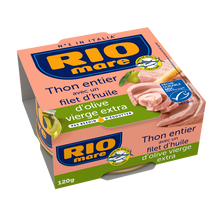 Thon entier MSC avec un filet d'huile d'olive vierge extra RIO MARE 120g