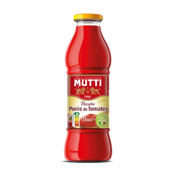 Purée de tomates nature MUTTI, bouteille en verre de 700g
