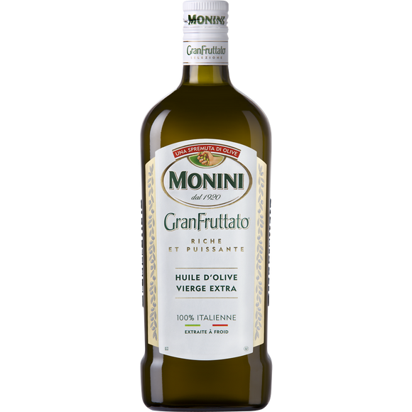 Huile d'olive vierge extra granfruttato MONINI, bouteille de 75cl