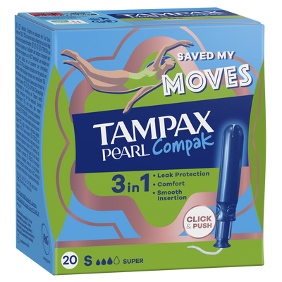 Tampons Avec Applicateur TAMPAX Pearl Compak Super x20