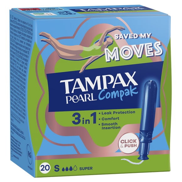 Tampons Avec Applicateur TAMPAX Pearl Compak Super x20