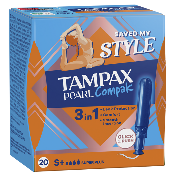 Tampons Avec Applicateur TAMPAX Pearl Compak Super Plus x20