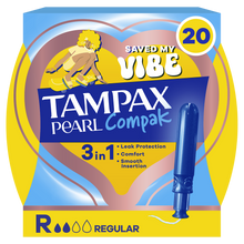 Tampons Avec Applicateur TAMPAX Pearl Compak Régulier x20