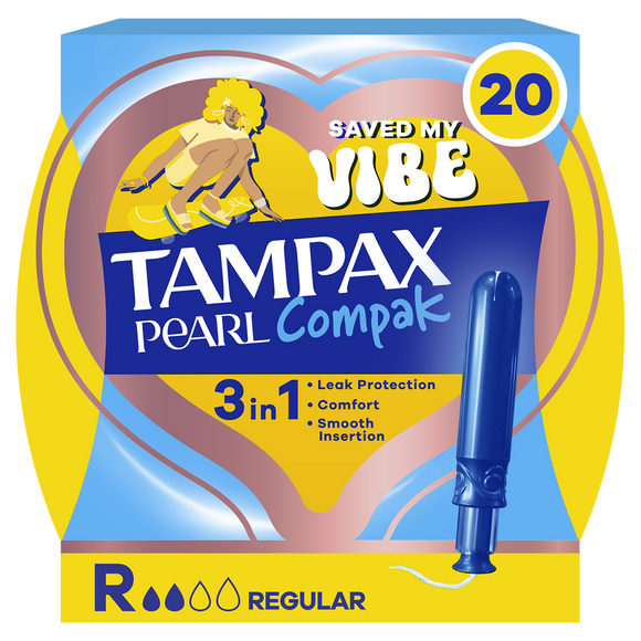 Tampons Avec Applicateur TAMPAX Pearl Compak Régulier x20