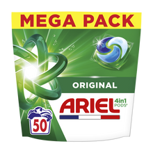 Lessive en capsules ARIEL 4en1 PODS original x50 lavages