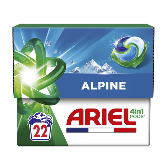 Lessive en capsule ARIEL 4en1 Alpine PODS x22 lavages