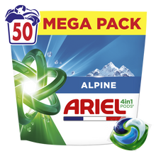 Lessive en capsules ARIEL 4en1 PODS alpine x50 lavages