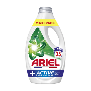 Lessive liquide ARIEL + Active défense contre les odeurs 35 lavages 1,575L