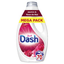 Lessive liquide DASH 2en1 jasmin & rose de mai 70 lavages 3.15L