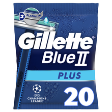 Rasoir jetable GILLETTE bleu II plus avec bande lubrifiante x20