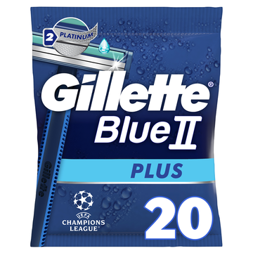 Rasoir jetable GILLETTE bleu II plus avec bande lubrifiante x20