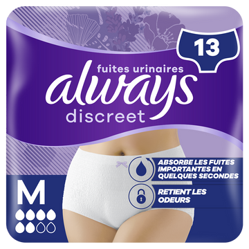 Culottes ALWAYS Discreet pour fuites urinaires taille M x13