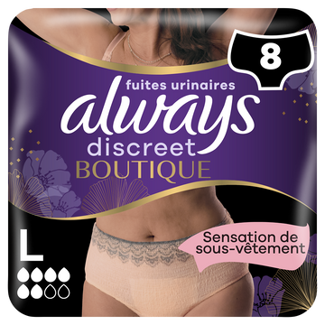 Culottes ALWAYS Discreet boutique fuite urinaire beige plus L x8