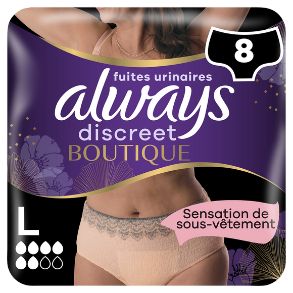 Culottes ALWAYS Discreet boutique fuite urinaire beige plus L x8
