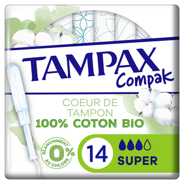 Tampax compact protection tampons avec applicateur superTAMPAX COTTONx14