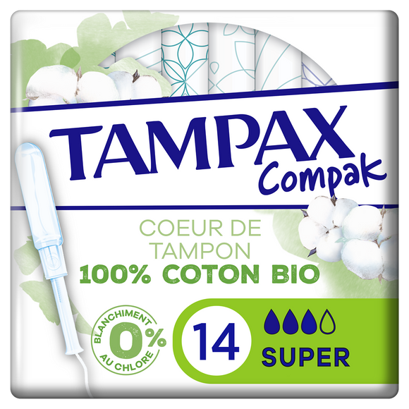 Tampax compact protection tampons avec applicateur superTAMPAX COTTONx14