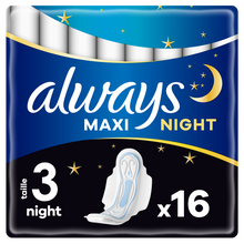 Serviettes ailettes ALWAYS maxi night T3 X16