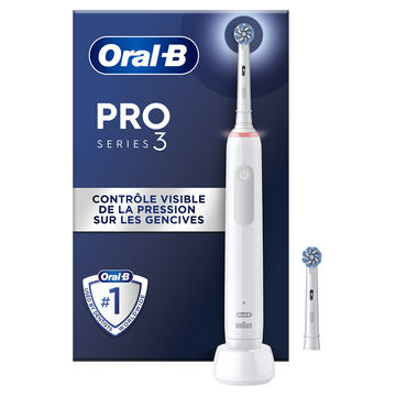 Brosse à dents électrique pro3 sensitive blanche + 1 brossette ORAL B