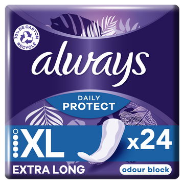 Protège-slip long+technologie odour block Always dailies protect x24