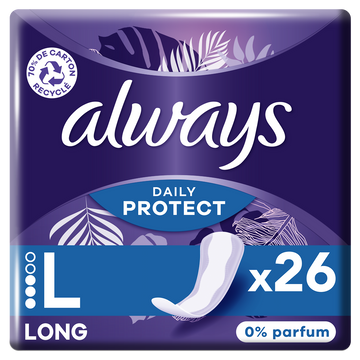 Protège-slip long dailies extra protect 0% parfum ALWAYS x26