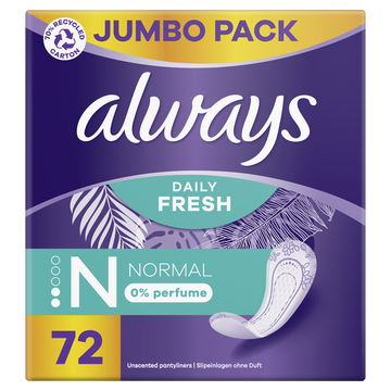 Protège-slips fresh normal 0% parfum ALWAYS DAILY TAMPAX x72