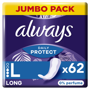 Protège-slips protect long 0% parfum ALWAYS DAILY TAMPAX x62
