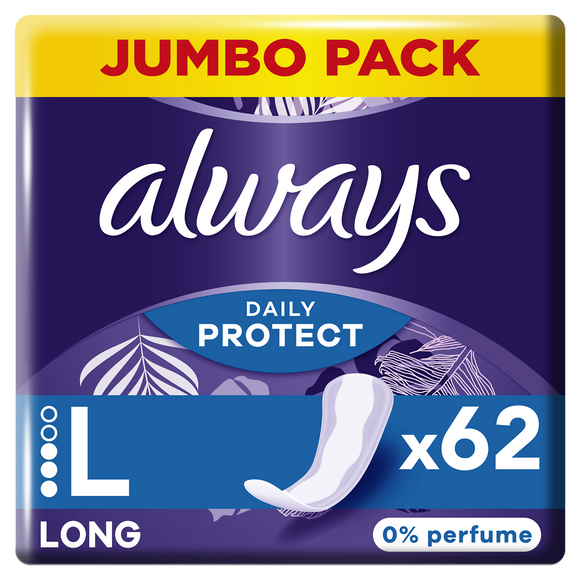 Protège-slips protect long 0% parfum ALWAYS DAILY TAMPAX x62