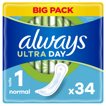 Serviettes hygiéniques ultra normal taille 1 ALWAYS x34