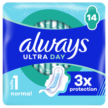 Serviettes hygiéniques ultra normal taille 1 avec ailettes ALWAYS x14