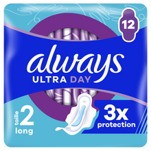 Serviettes ailettes long ultra jour ALWAYS taille 2 x12