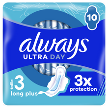 Serviettes hygiéniques ultra jour & nuit taille 3 avec ailettes ALWAYSx10