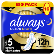 Serviettes Secure Night Extra (t.5) ALWAYS Ultra Ailettesx16