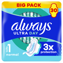 Serviettes ultra normal plus ALWAYS taille 1 ailettes x30