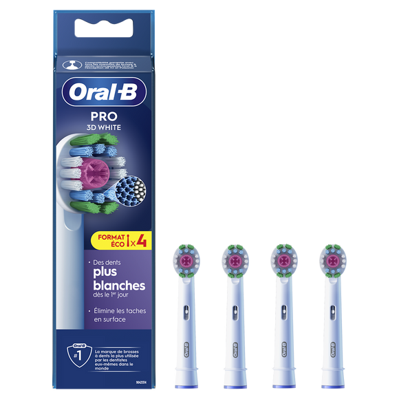 Brossettes pro 3d white pour brosse à dents ORAL-B x4recharges
