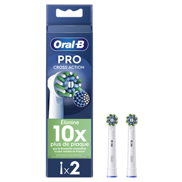 Brossettes cross action pour brosses à dents ORAL-B 2Unités
