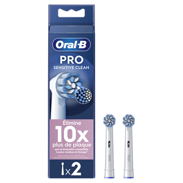 Brossettes pro sensitive clean pour brosse à dents ORAL-B 2unités