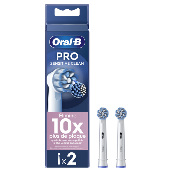 Brossettes pro sensitive clean pour brosse à dents ORAL-B 2unités