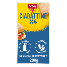 Ciabatta petits pavés précuits sans gluten DR SCHAR étui de 2 soit 200g