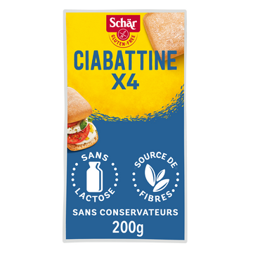 Ciabatta petits pavés précuits sans gluten DR SCHAR étui de 2 soit 200g