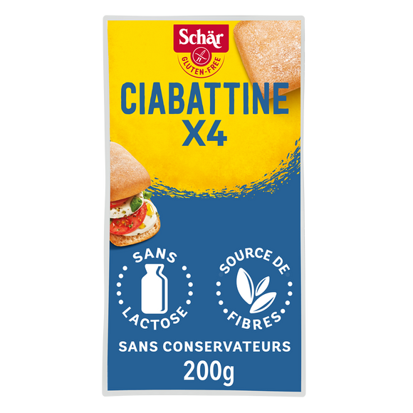 Ciabatta petits pavés précuits sans gluten DR SCHAR étui de 2 soit 200g