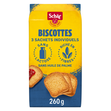 Biscottes Fette Biscottate sans gluten DR SCHAR, 260g